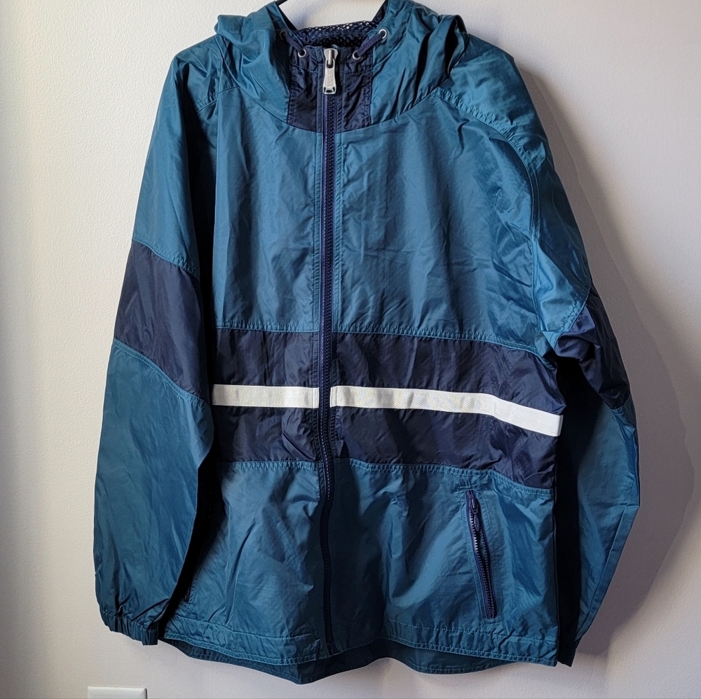 Vintage Gear For Sports Teal and Navy Raincoat New, Size L